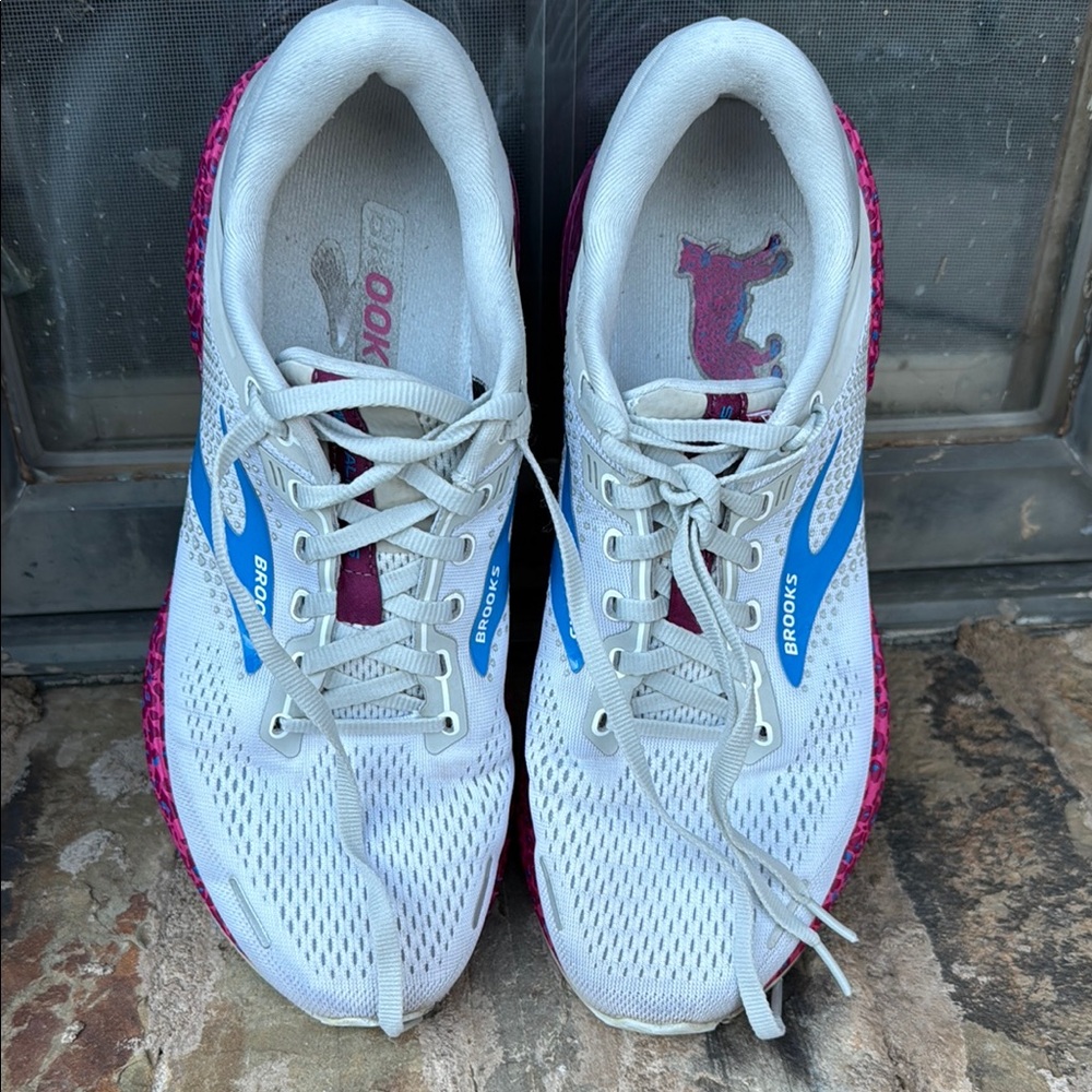 Brooks Women's Running Shoes - White, Blue, Pink - Picture 10 of 16